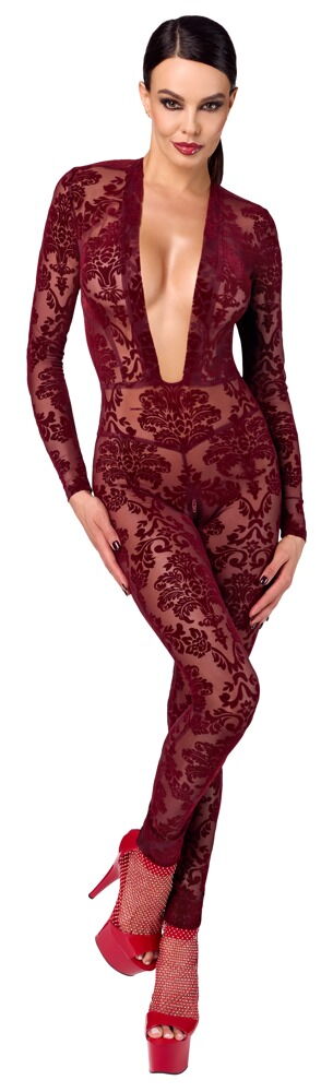 Jumpsuit "Kink Royal" med ornamenter i fløjlsprint