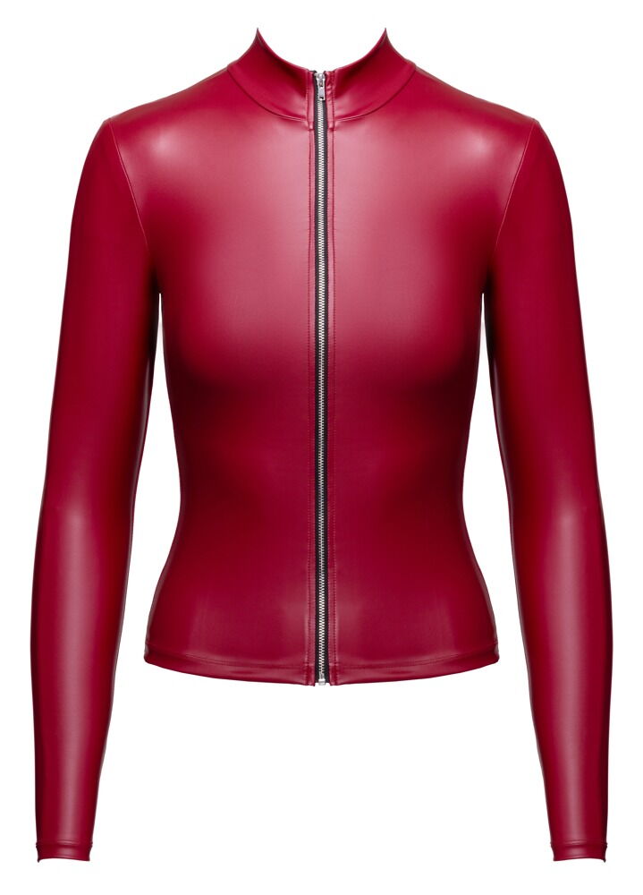 Langærmet top i et rødt mat look