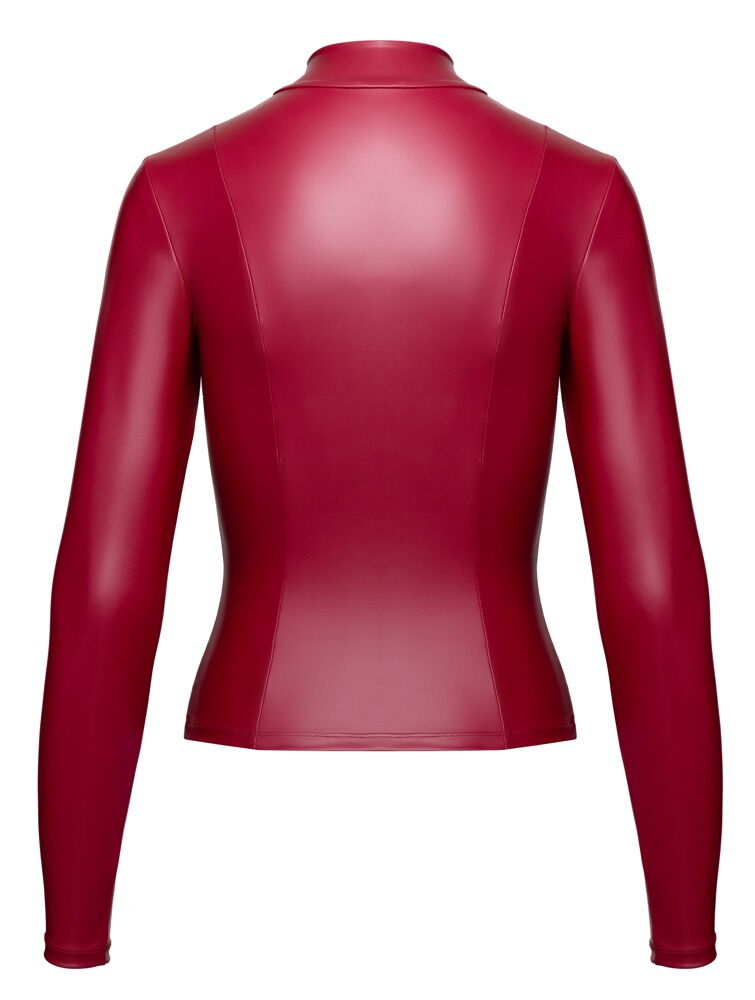 Langærmet top i et rødt mat look