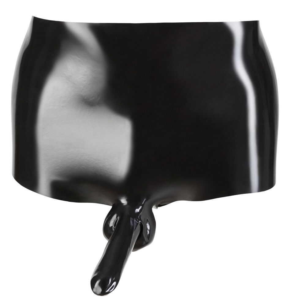 Pants ud af latex, med penishylster