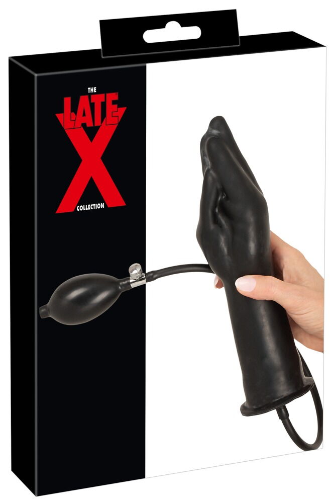 Oppustelig dildo i form af en hånd