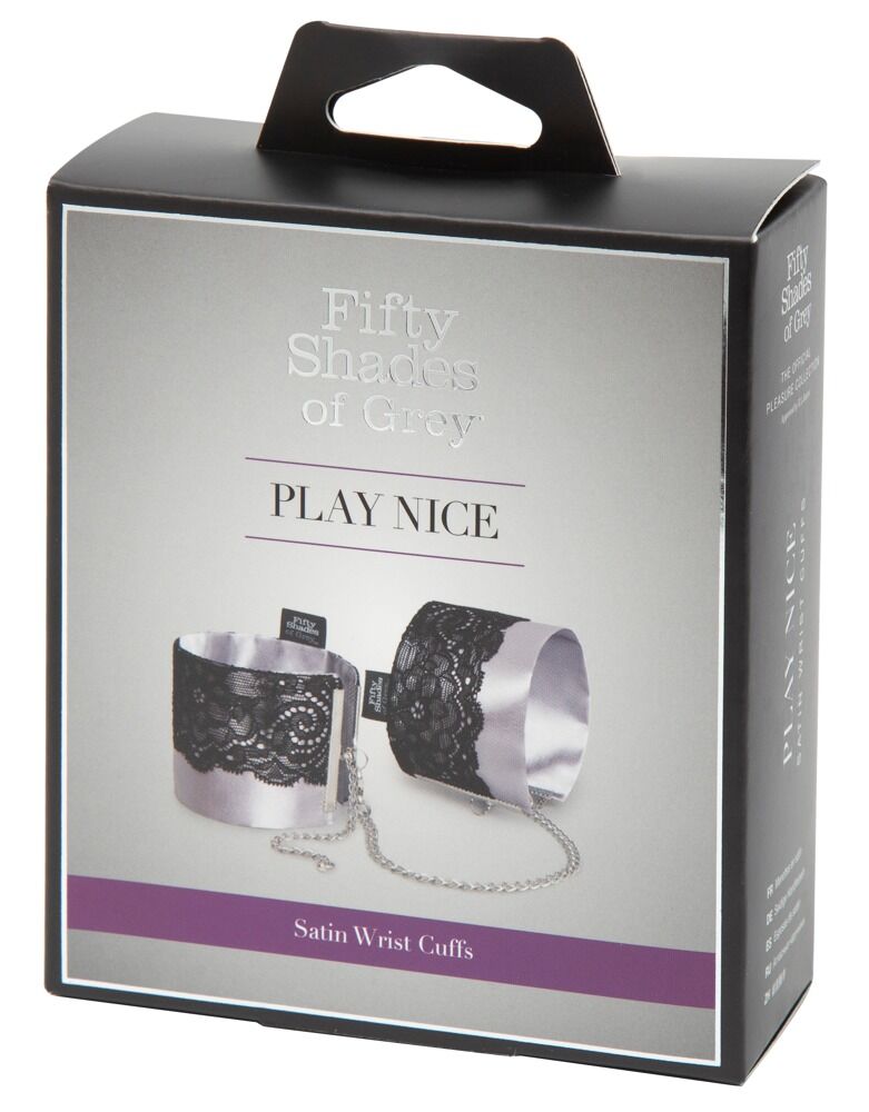 Håndlænke Play Nice Satin & Lace Wrist Cuffs, justerbare