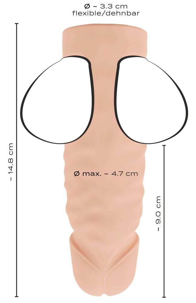 Testikelring "Ball Stretcher" med naturlig dildo