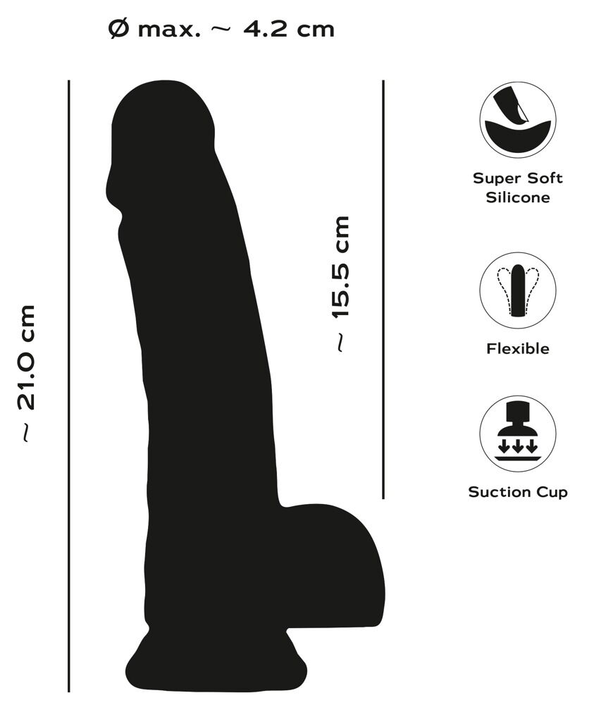 Naturlig dildo "PRIDE!" med sugebase