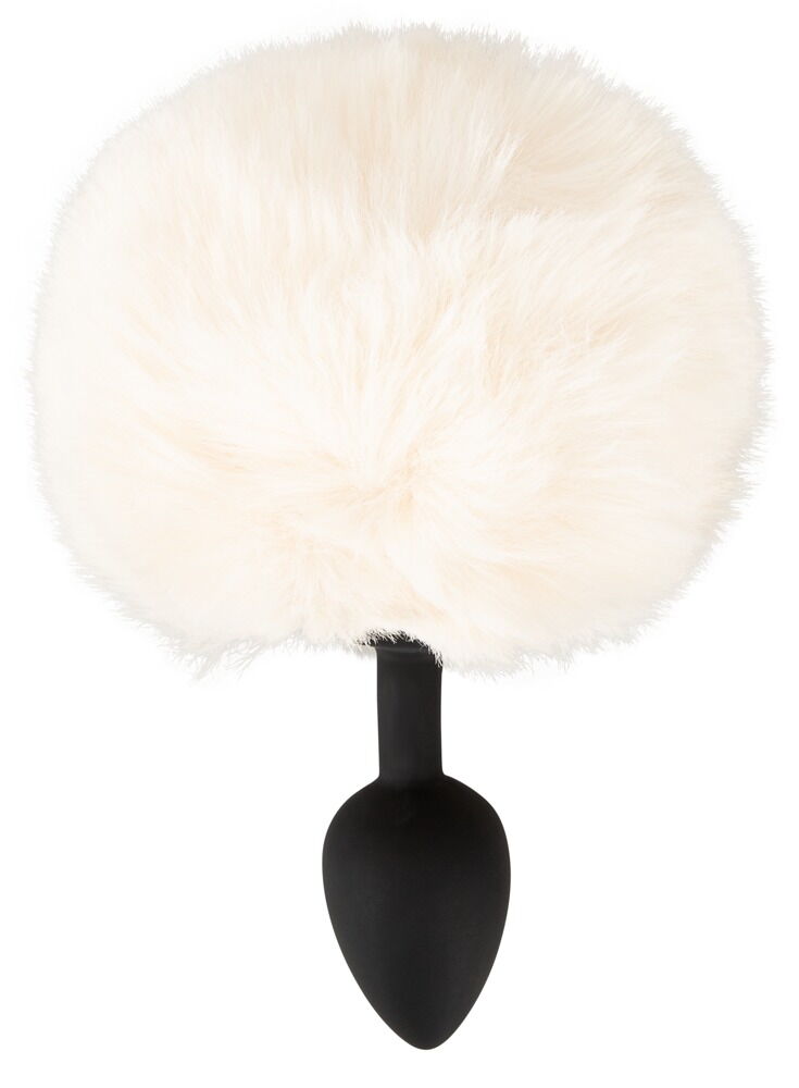 Analplug "fluffy tail size S" med kunstig pels-pompon