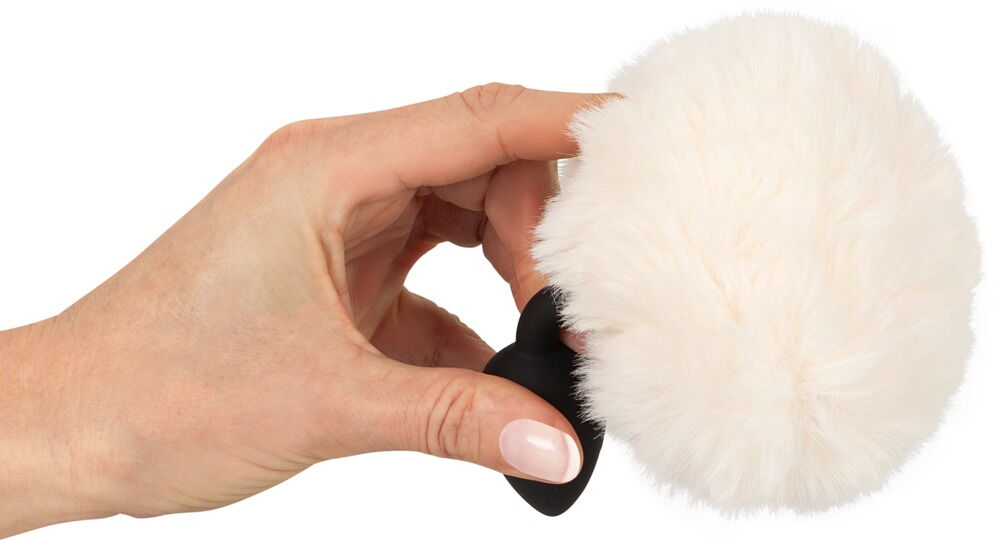 Analplug "fluffy tail size S" med kunstig pels-pompon