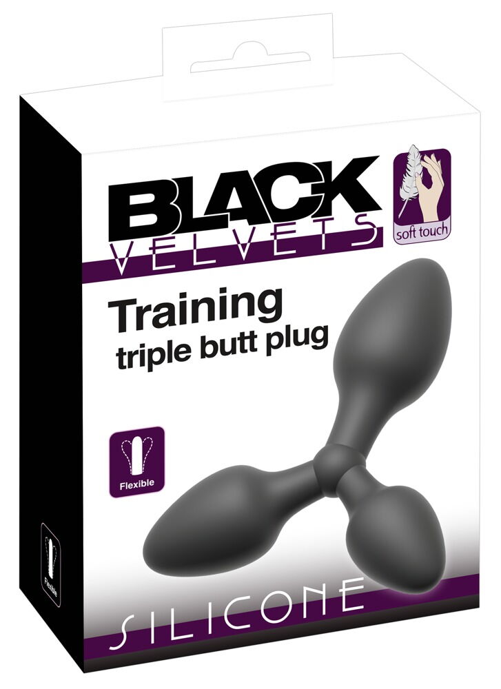Buttplug "Training triple butt plug" af silikone