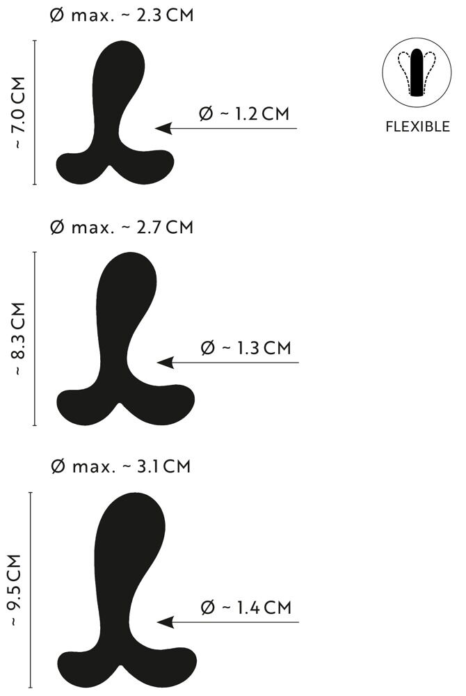 3-delt butt plug sæt