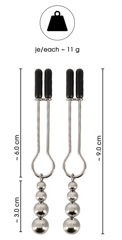 Brystvorteklemmer med kuglesmykke