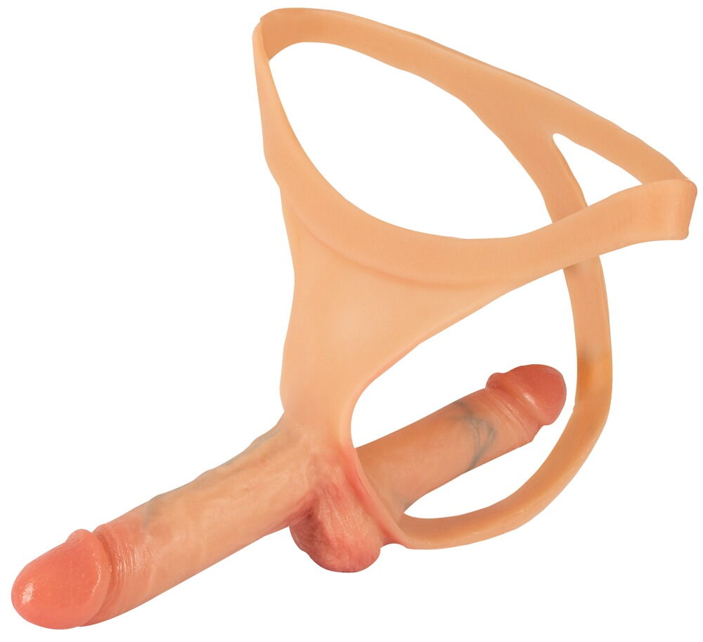Strap-on-string med udvendig og indvendig dildo