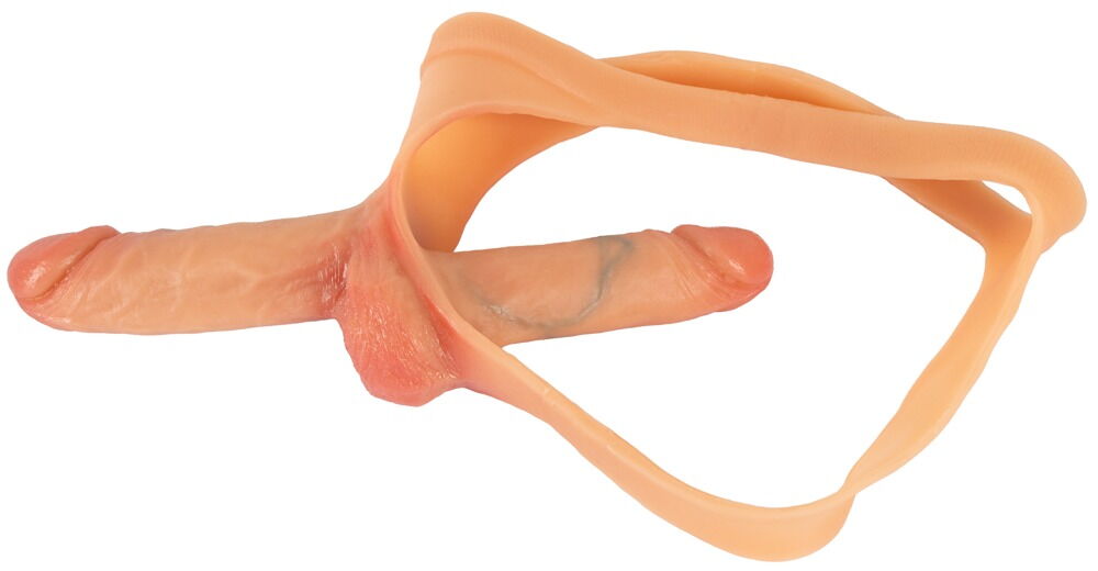 Strap-on-string med udvendig og indvendig dildo