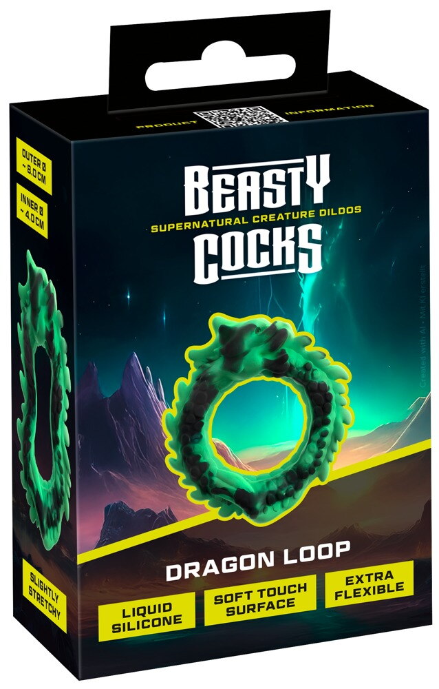 Penisring "Dragon Loop" af flydende silikone