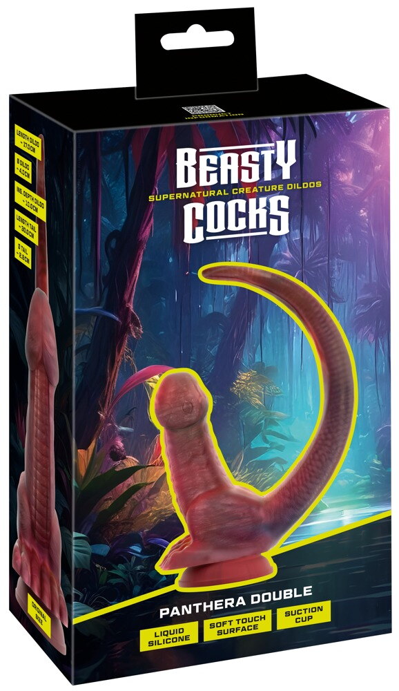 Dobbeltdildo "Panthera Double" med sugekop