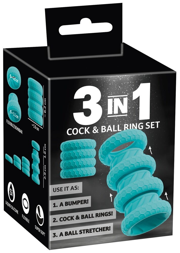 4-delt penis-/testikelring-sæt