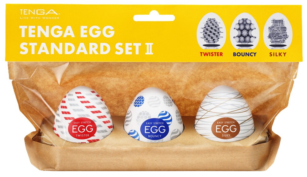 3-delt masturbatorsæt "Egg Standard Set 2“