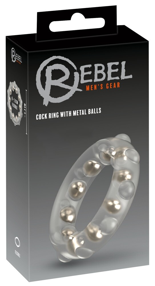Penisring med massagekugler af metal