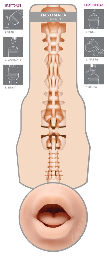 Masturbator "Riley Reid Insomnia" med intens stimulerende tekstur