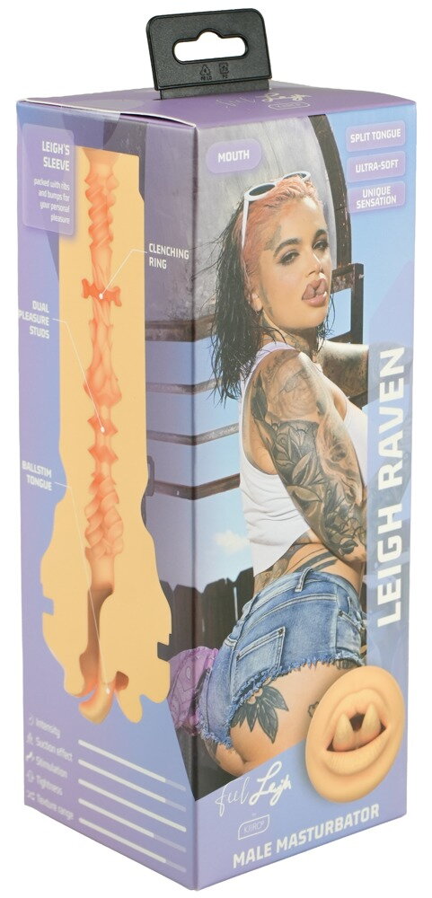Masturbator "Feel Leigh Raven Mouth” med intensiv stimuleringsstruktur