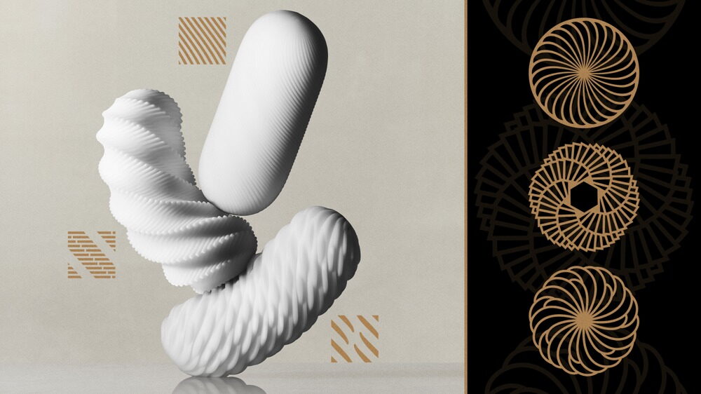 Masturbator "3Dx SPIRAL“ med kunstfærdig 3D-reliéfstruktur
