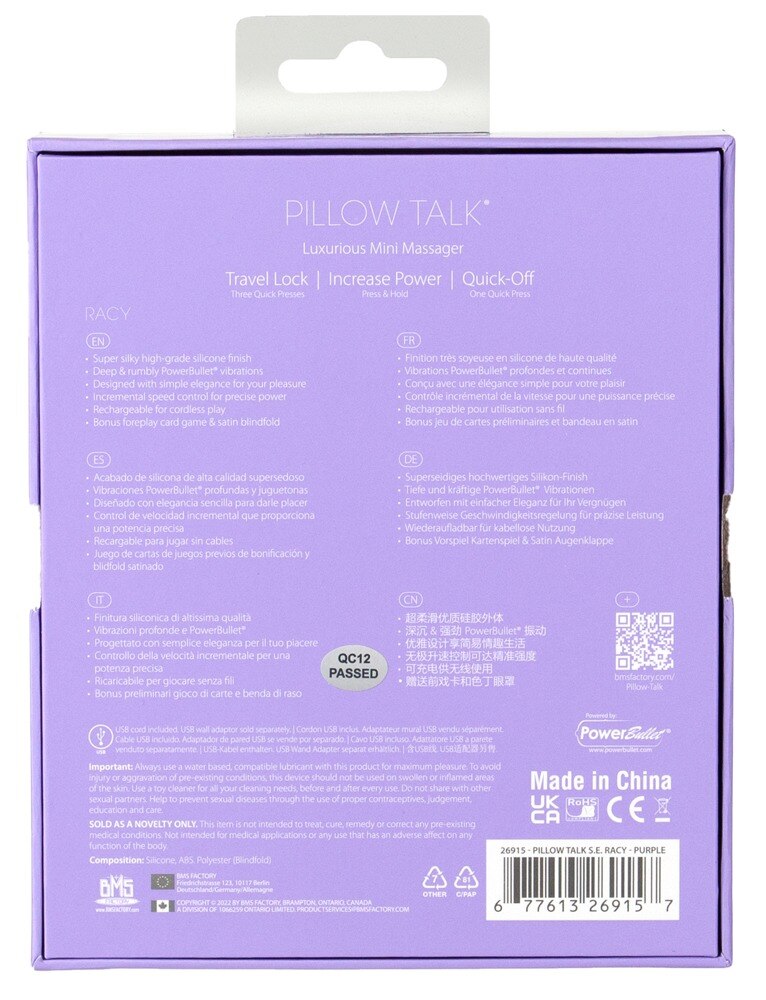 Vibrator Racy Special Edition inklusive kortspil og satin-tørklæde
