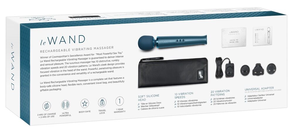 Massagestav "le Wand", 20 vibrationstilstande, 10 hastigheder