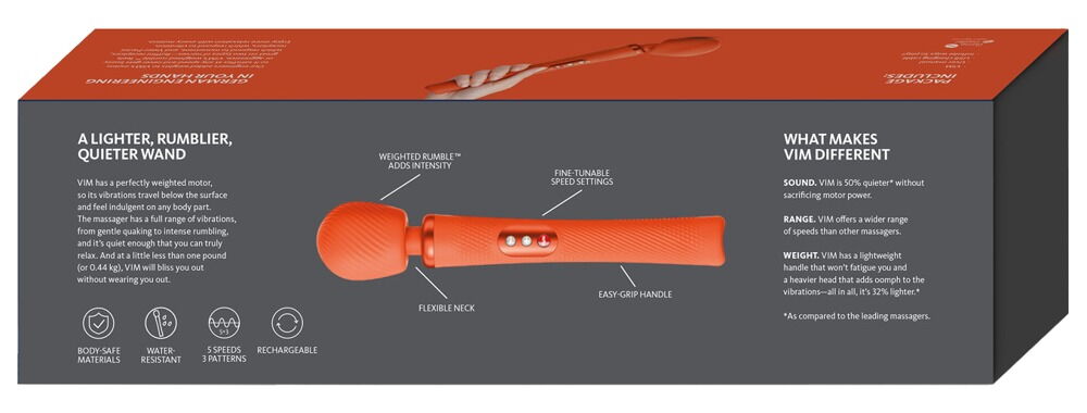 "VIM" massagestav med Weighted Rumble-teknologi for dybe vibrationer