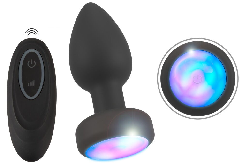 Analvibrator "RC Flashing Butt Plug" med flimrende LED-lys