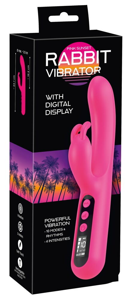 Rabbit-vibrator "Pink Sunset" med digitalt display