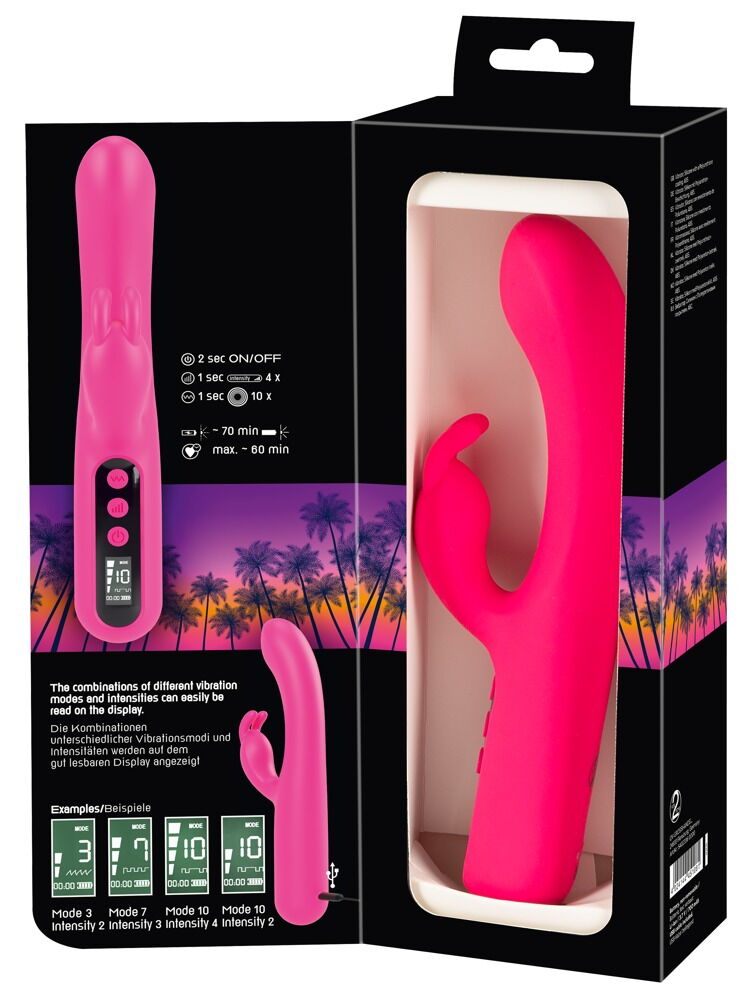 Rabbit-vibrator "Pink Sunset" med digitalt display