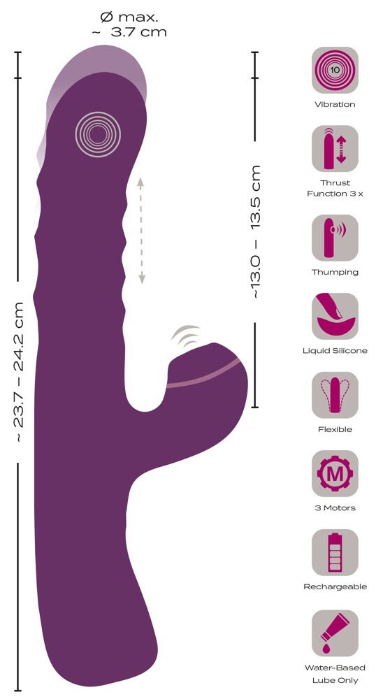 Rabbitvibrator med stød- og bankefunktion