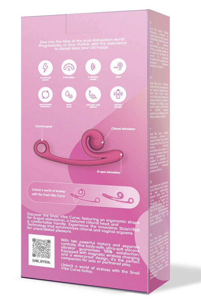 Vibrator "Snail Vibe Curve" med 2 motorer til 600 vibrationskombinationer