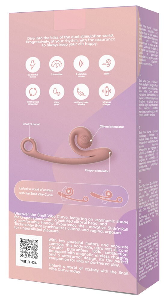Vibrator "Snail Vibe Curve" med 2 motorer til 600 vibrationskombinationer