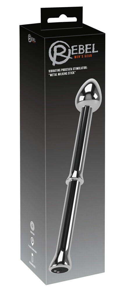 Prostata-vibrator "Metal Milking Stick" med 10 vibrationsindstillinger
