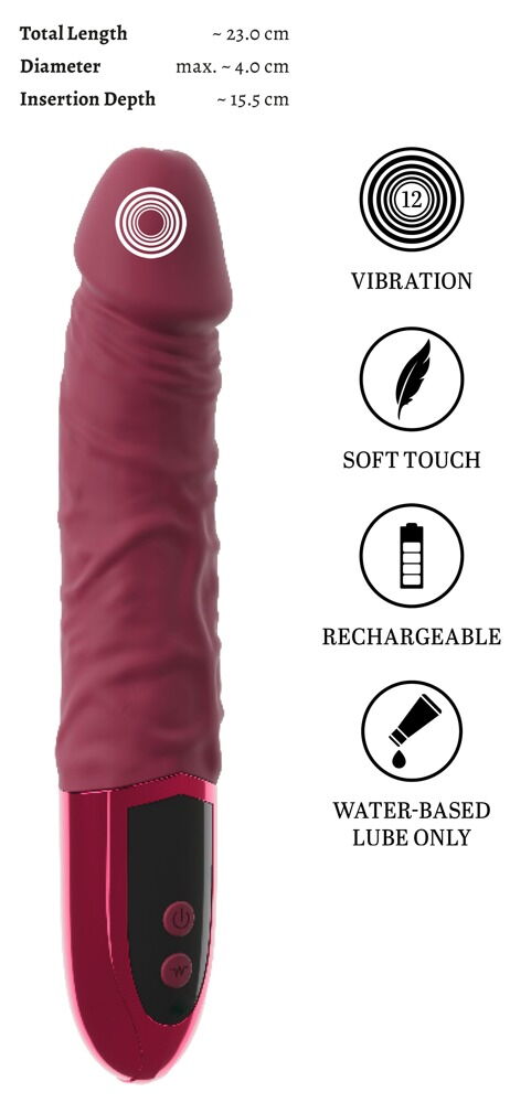 Realistisk vibrator "VARELO" med 12 vibrationstilstande