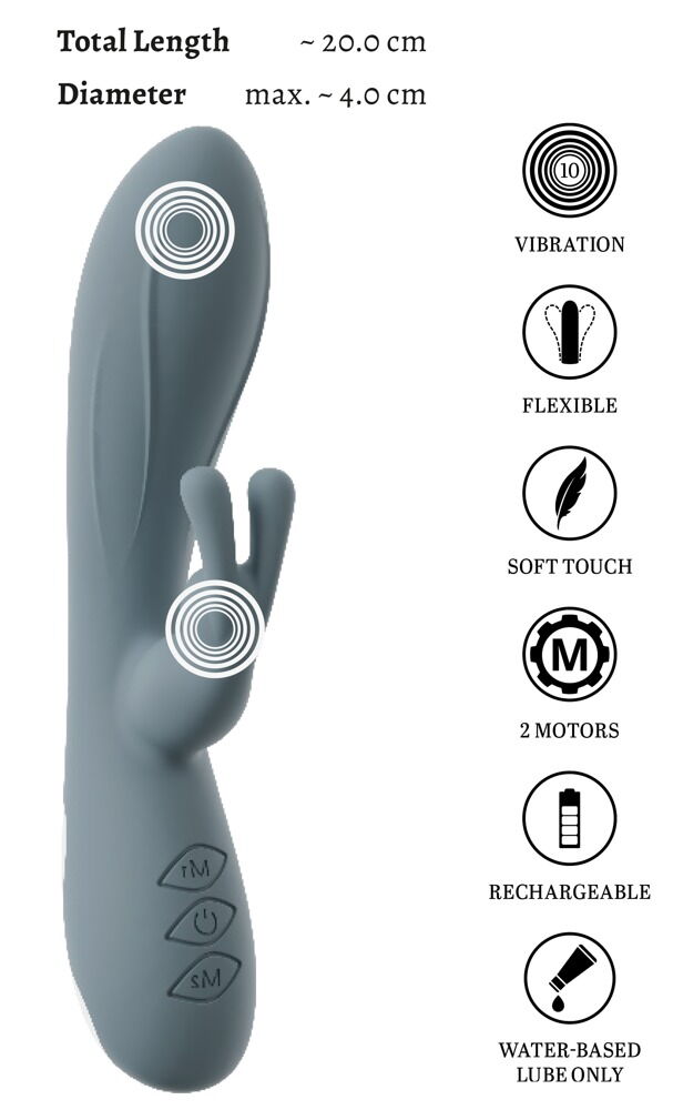 Rabbitvibrator "VELINA" med 2 x 10 vibrationstilstande