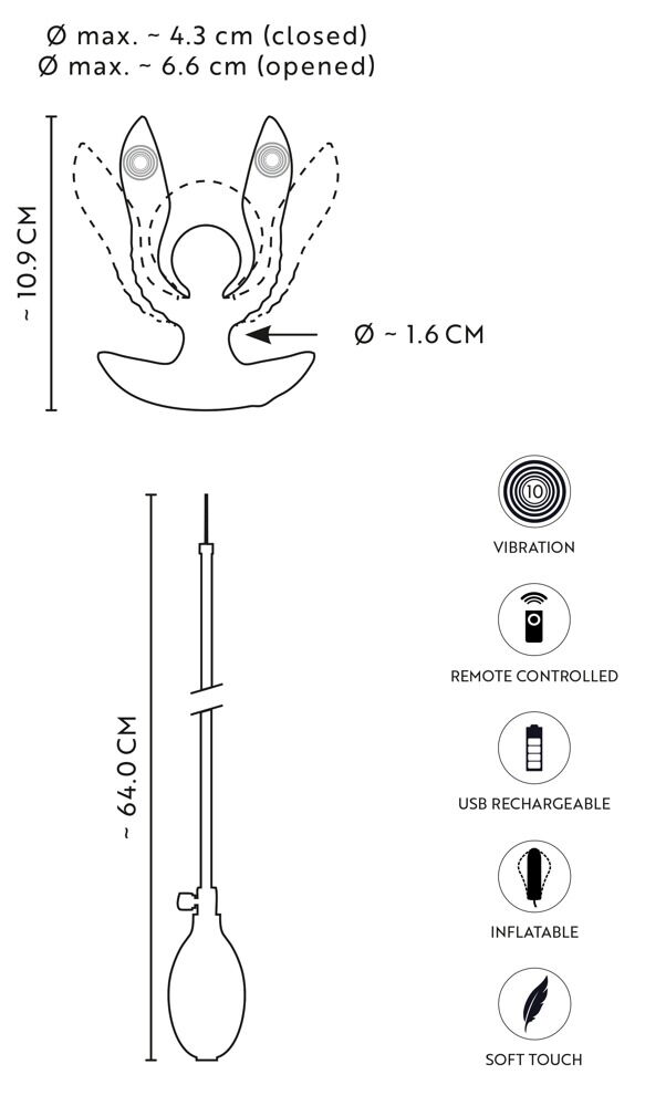 Analvibrator med sprede- og pumpefunktion