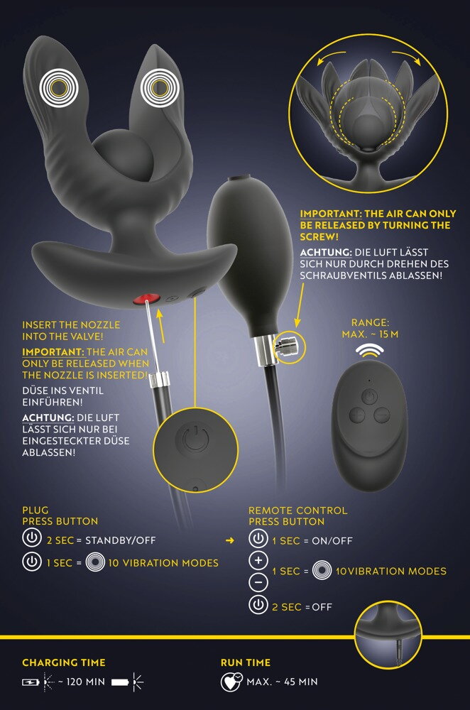 Analvibrator med sprede- og pumpefunktion
