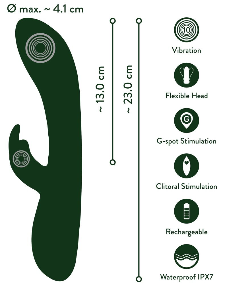 Rabbit Vibrator "Luxurious" med 2 x 10 vibrationstilstande