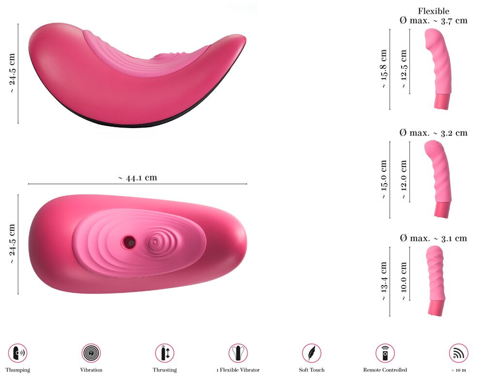 Sexmaskine "vibepad RIDE ON" med fjernbetjening