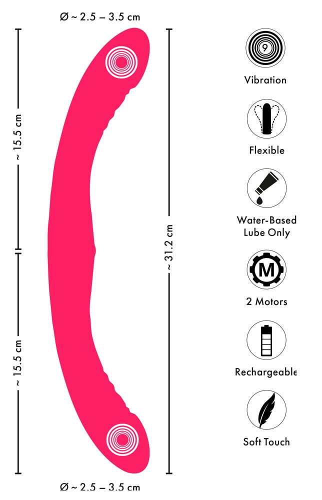 Dobbelt vibrator, kan bruges med partner