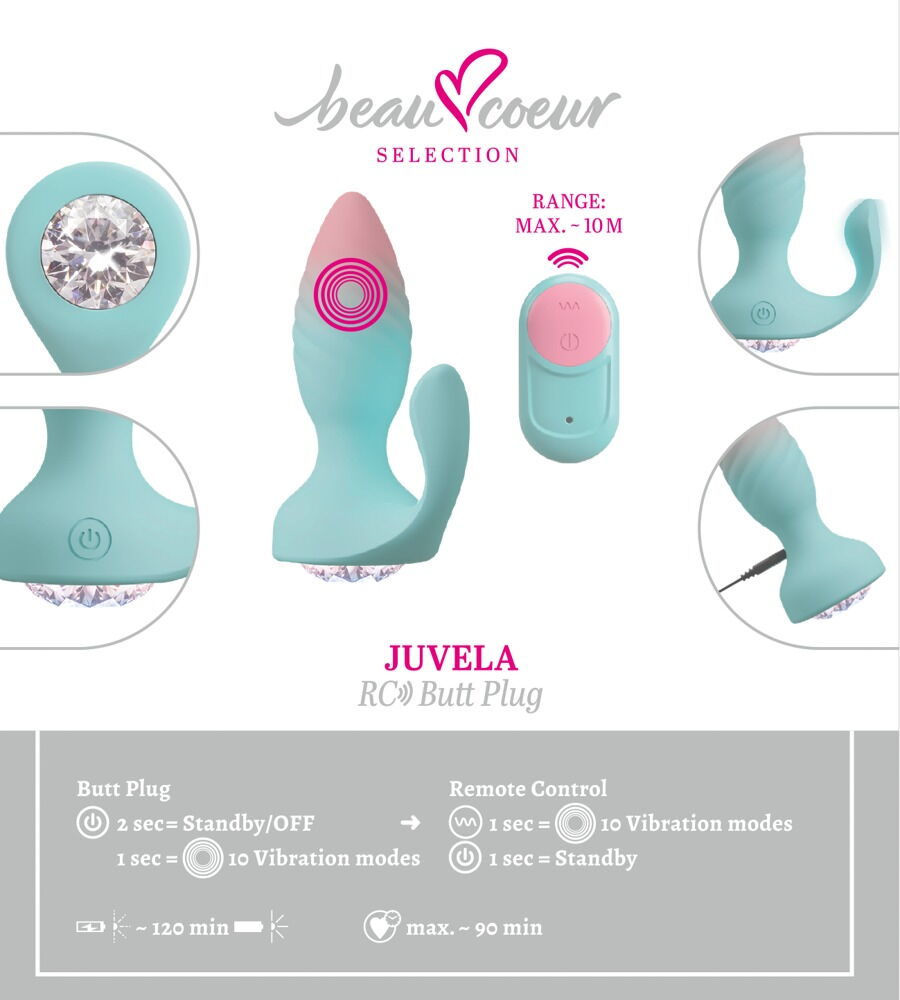 Analvibrator "JUVELA" med fjernbetjening