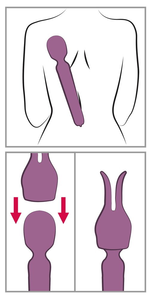 Massagestav "Emma Neo 2" inklusive bunny tilbehør