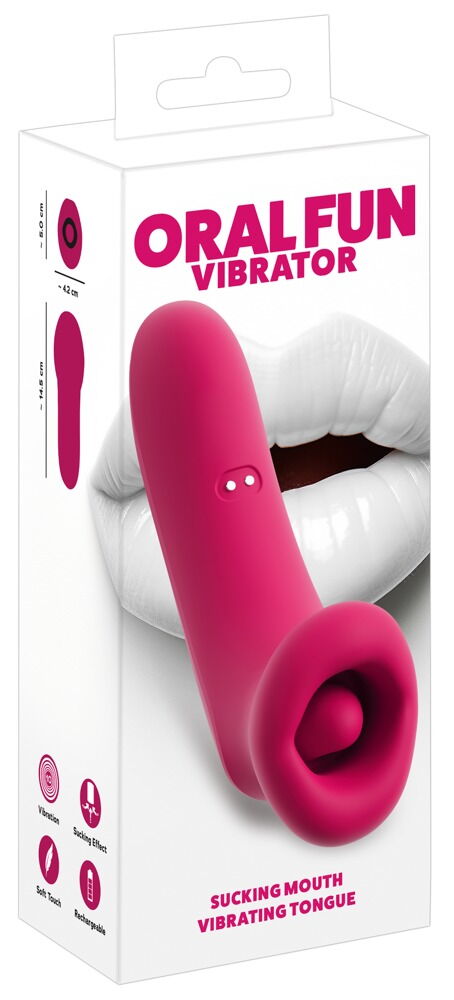 Lay-on Vibrator "Oral Fun" med sugemund & vibrerende tunge