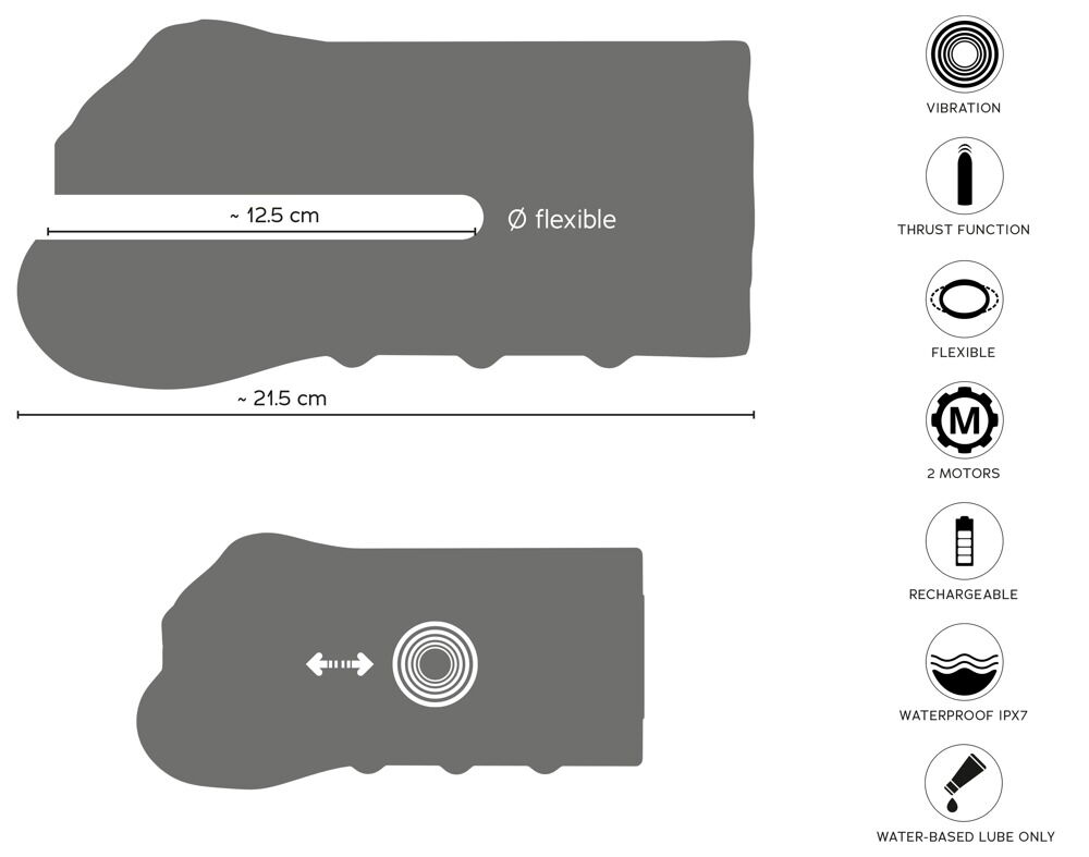 Masturbator med vibration og stødfunktion