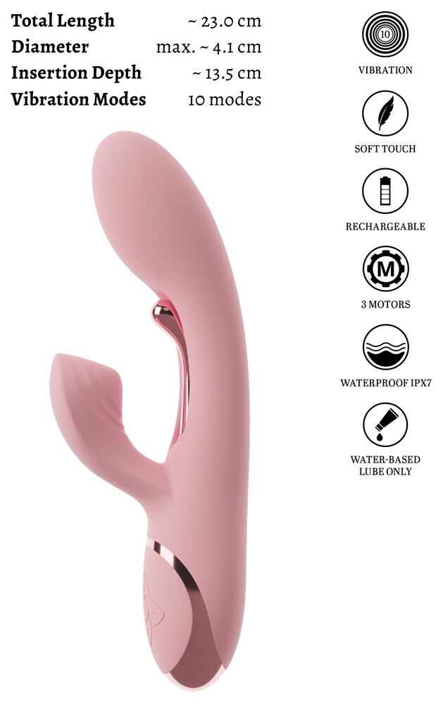 Rabbit Vibrator "AVENOR“ med vibrerende metaltunge til G-zonen
