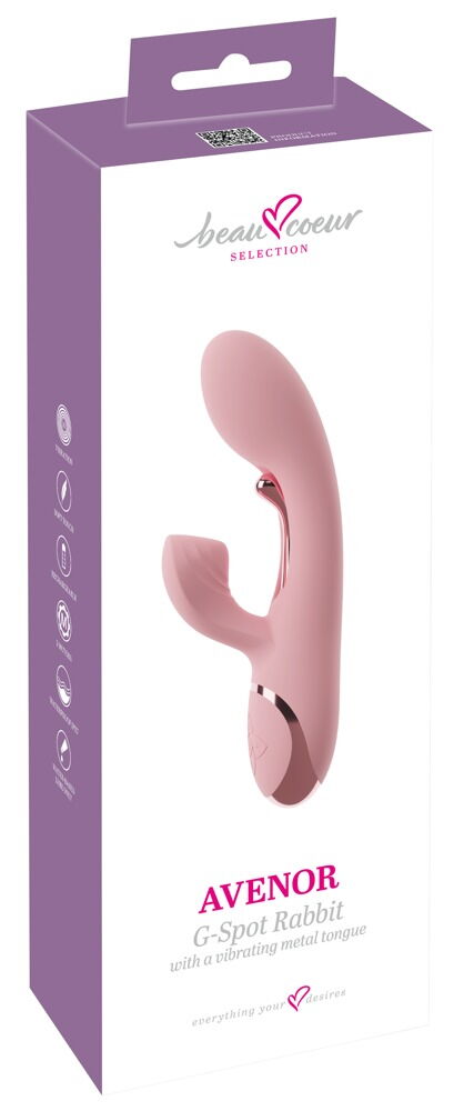 Rabbit Vibrator "AVENOR“ med vibrerende metaltunge til G-zonen