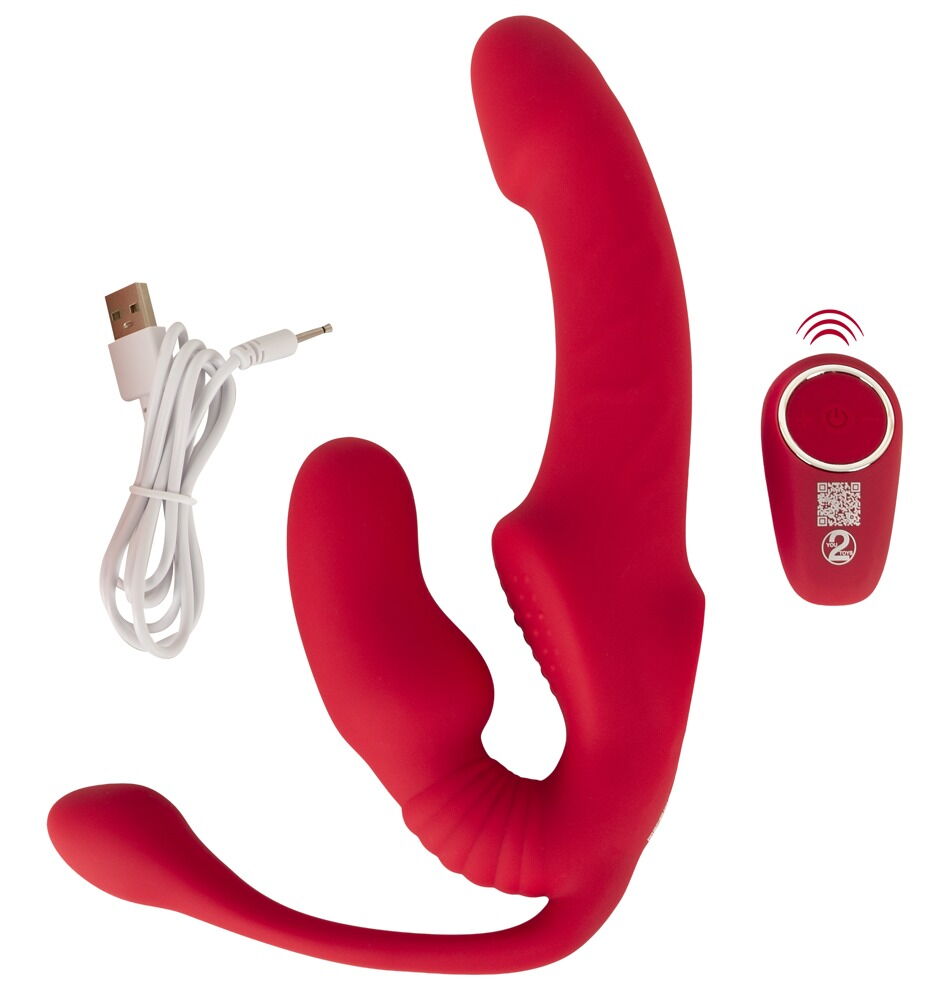 Strapless Strap-on "Triple Teaser RC" mit 3-facher Vibration