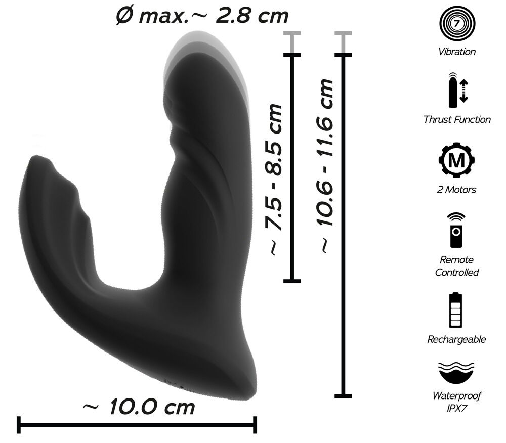 Analvibrator "RC Mini Prostata Plug" med stødfunktion