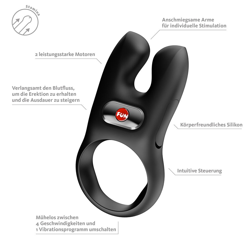 Vibrerende penisring "NŌS CLASSIC" med 2 motorer
