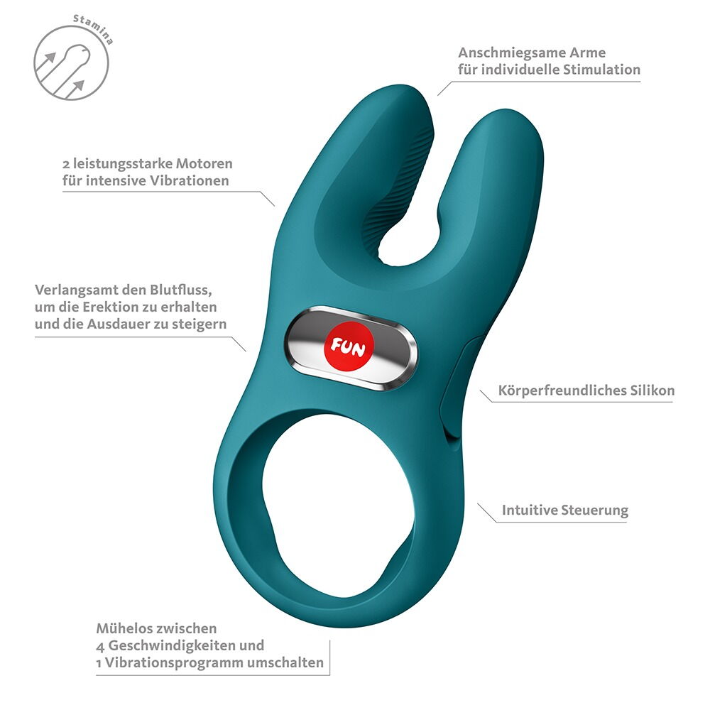 Vibrerende penisring "NŌS PRO“ med 2 motorer